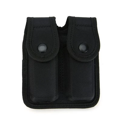 Nylon Black Snap Double Magazine Holder